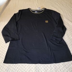 Anne Klein Sport Black 3/4 sleeve tshirt black and gold Size L